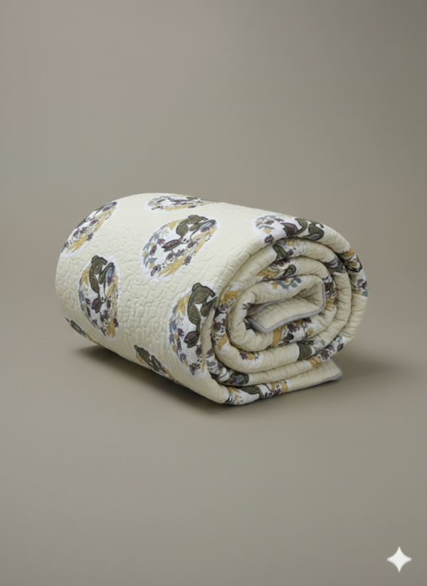 The Meadow Muse Reversible Quilted  Bedspread