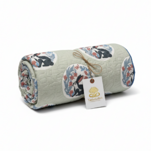 Bunny Blossom Reversible Sea Green Quilted Bedspread