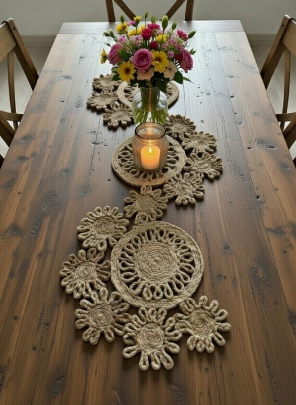 Nature Weave  Floral Rug Runner
